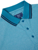 Load image into Gallery viewer, Teal Contrast Trim Polo Shirt
