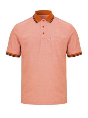 Rust Contrast Trim Polo Shirt