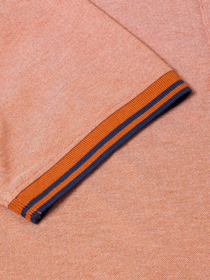 Rust Contrast Trim Polo Shirt