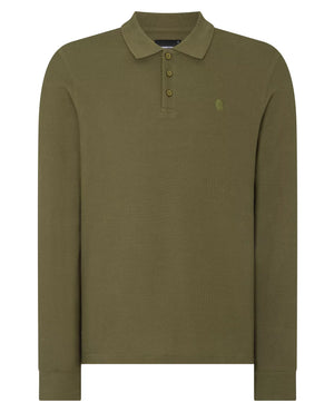 Khaki Long Sleeve Polo Shirt