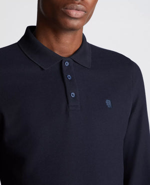 Navy Long Sleeve Polo Shirt