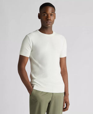 White Waffle Knit T-Shirt