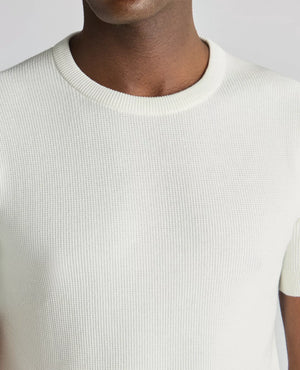 White Waffle Knit T-Shirt