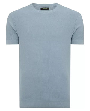 Blue Waffle Knit T-Shirt