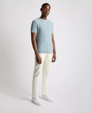 Blue Waffle Knit T-Shirt