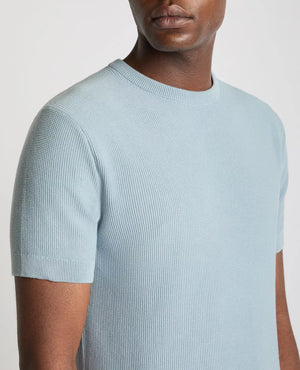 Blue Waffle Knit T-Shirt
