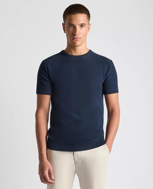 Navy Waffle Knit T-Shirt