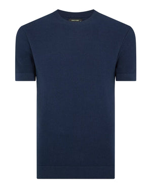 Navy Waffle Knit T-Shirt