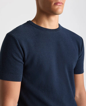 Navy Waffle Knit T-Shirt