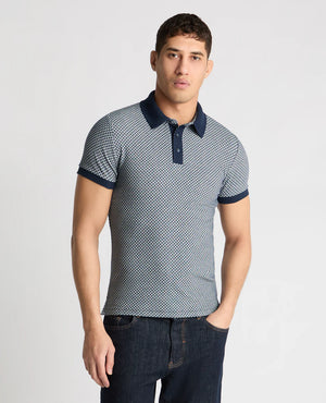 Navy Weave Stretch Polo Shirt