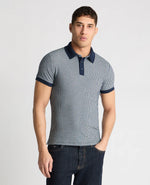 Load image into Gallery viewer, Navy Weave Stretch Polo Shirt
