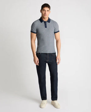 Navy Weave Stretch Polo Shirt