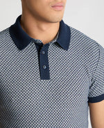 Load image into Gallery viewer, Navy Weave Stretch Polo Shirt
