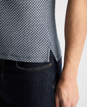 Navy Weave Stretch Polo Shirt