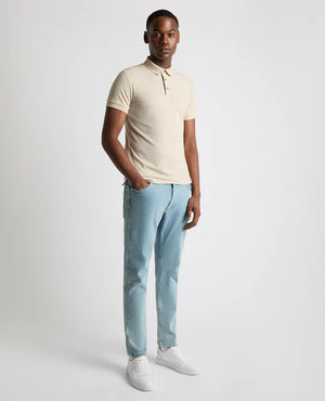Beige Weave Stretch Polo Shirt