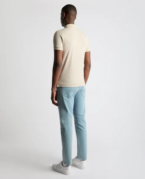Beige Weave Stretch Polo Shirt