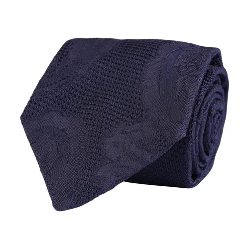 Navy Paisley Silk Tie