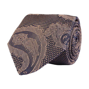 Beige Paisley Silk Tie