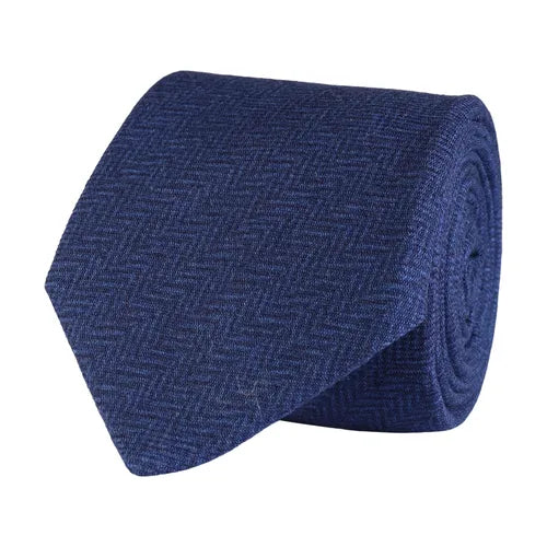 Navy Herringbone Tie