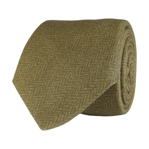 Olive Herringbone Tie