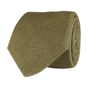 Olive Herringbone Tie
