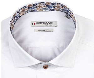 Giordano Short Sleeve Shirt Pied De Poule White