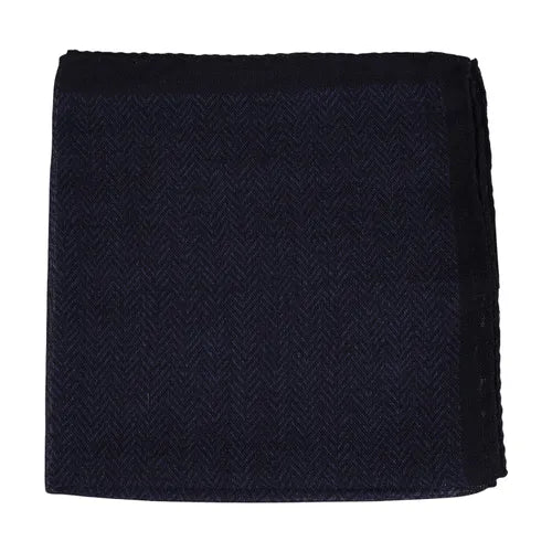 Navy Wool Pocket Square