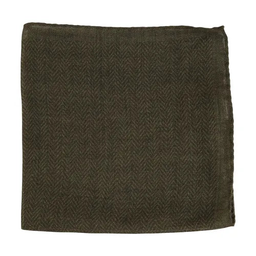 Olive Wool Pocket Square