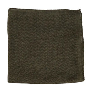 Olive Wool Pocket Square