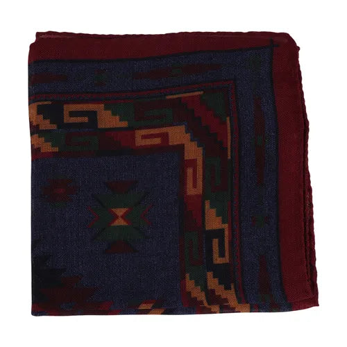 Navy Wool Pocket Square