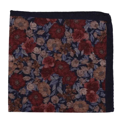 Navy Wool Pocket Square