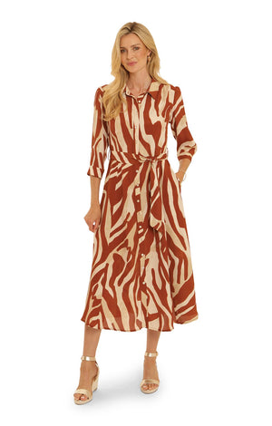 Rust Zebra Print Dress