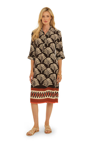 Black Fan Border Dress