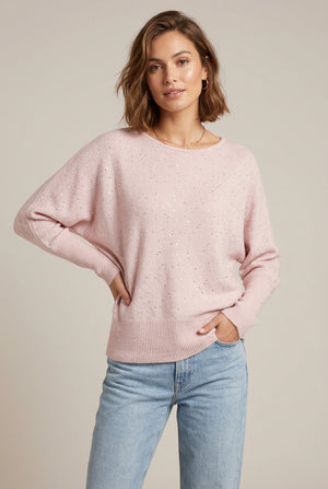 Pink Sequin Batwing Jumper