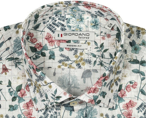 Giordano Modern Fit Shirt Colourful Flower Liberty Print Off White