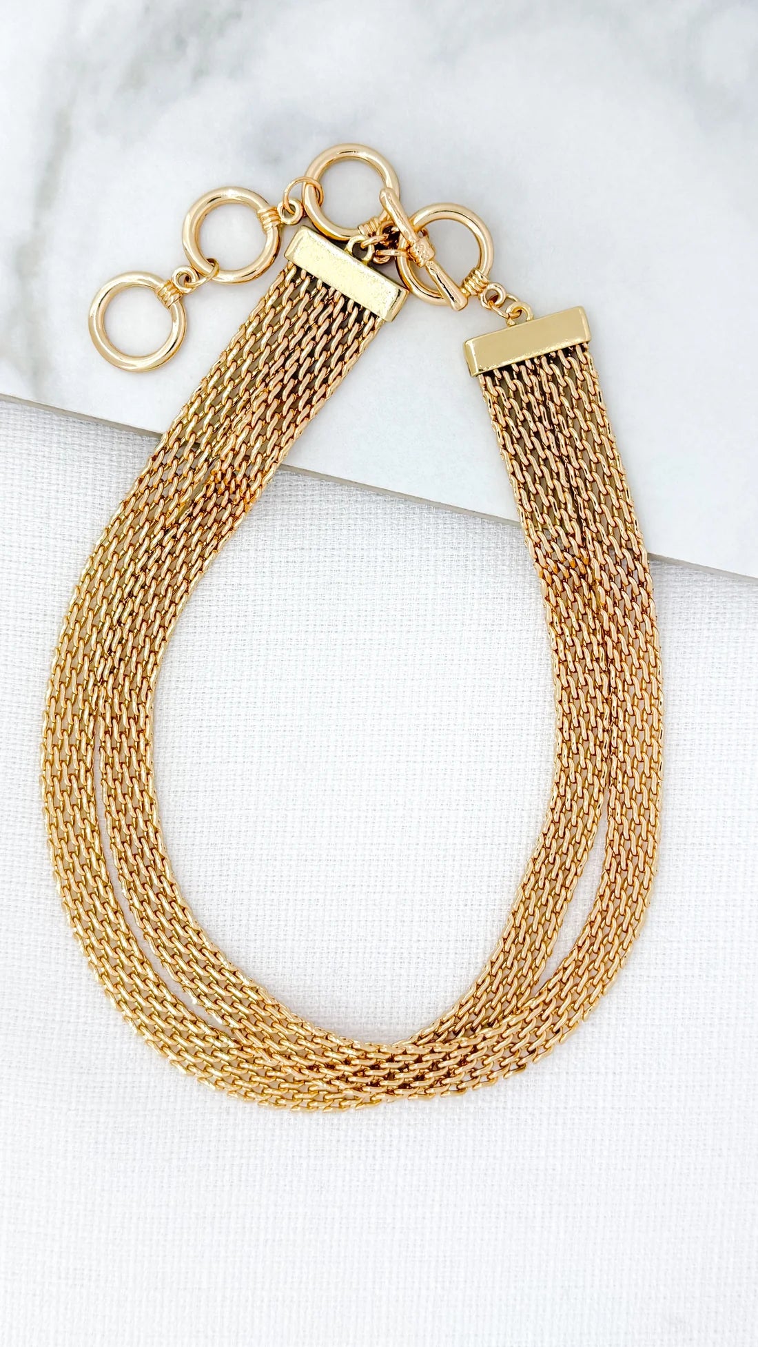 Gold Mesh Chain Necklace