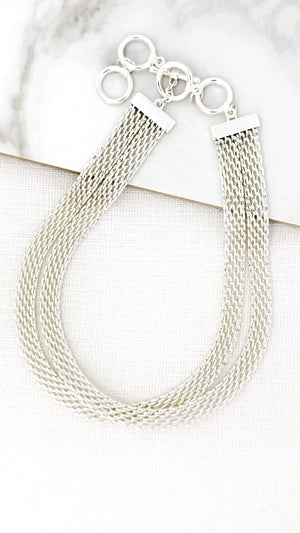 Silver Mesh Chain Necklace