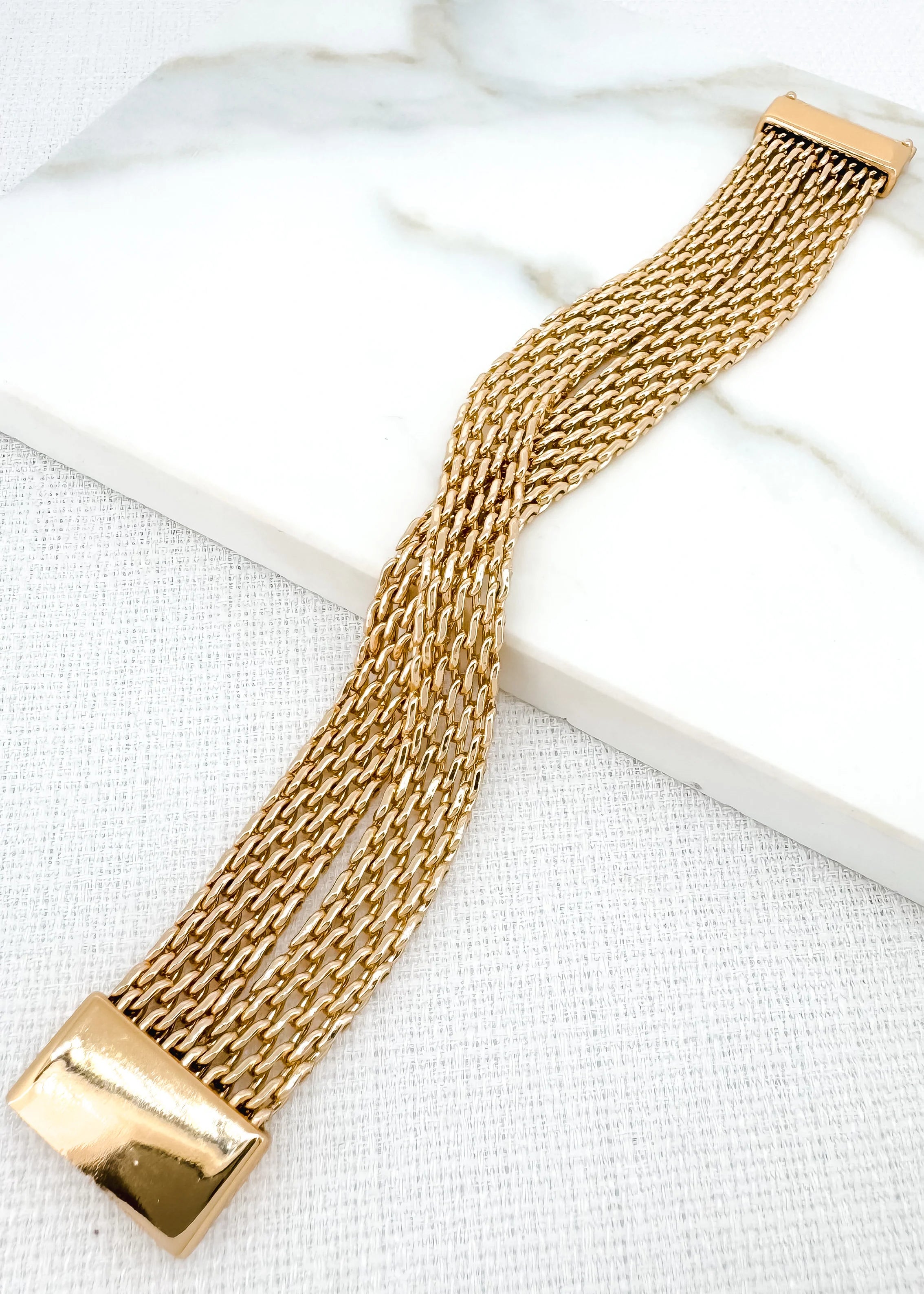 Gold Mesh Chain Bracelet