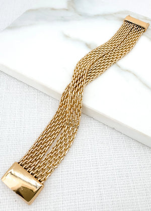 Gold Mesh Chain Bracelet