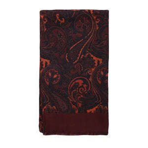 Rust Wool Paisley Scarf