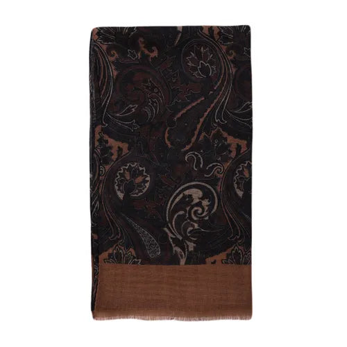 Beige Wool Paisley Scarf