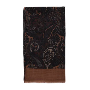 Beige Wool Paisley Scarf