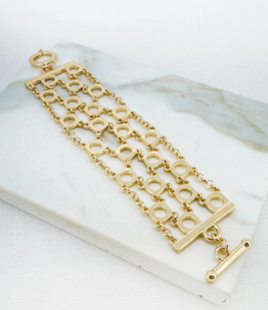 Circle & Chain Bracelet - Gold