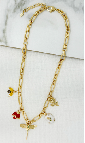 Multi Charm Necklace - Gold