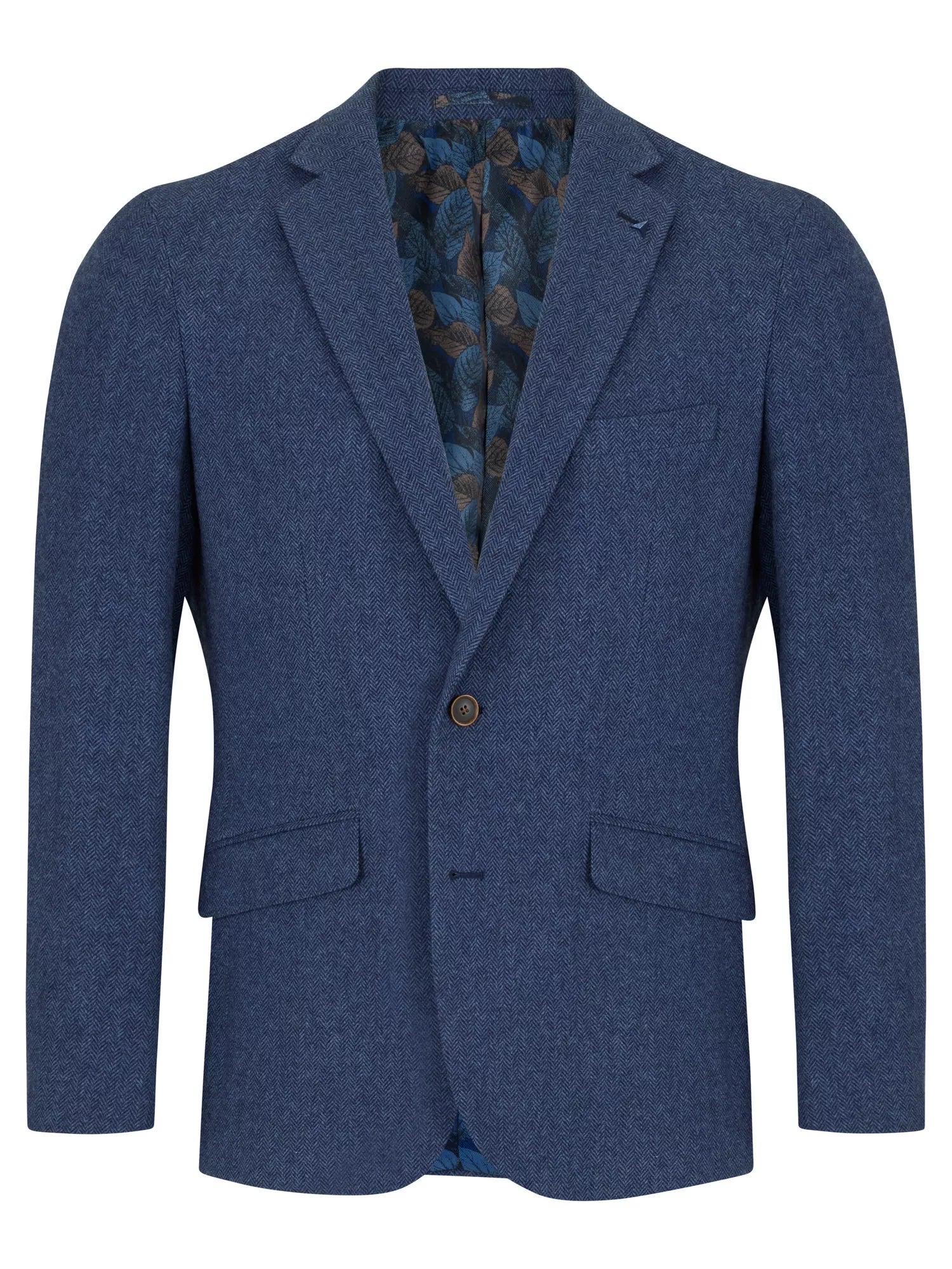 Blue Herringbone Jacket Short Length