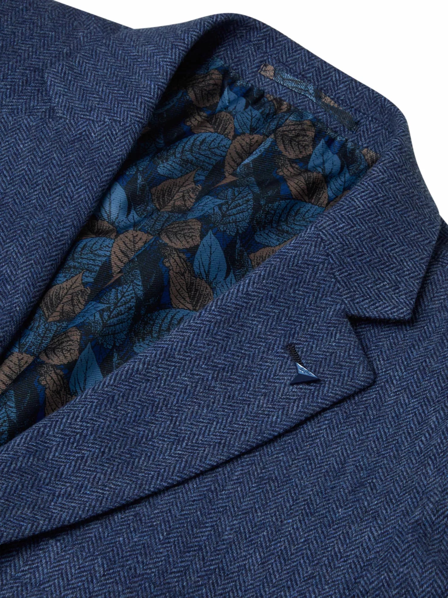 Blue Herringbone Jacket Regular Length
