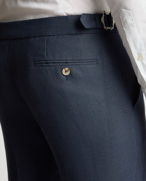 Navy Linen Trousers