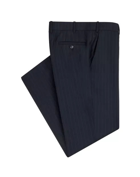 Navy Pinstripe Suit Trousers Long Length