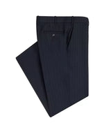 Load image into Gallery viewer, Navy Pinstripe Suit Trousers Long Length
