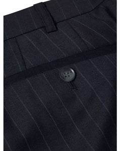 Navy Pinstripe Suit Trousers Long Length